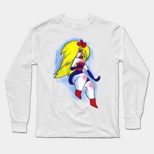 Watercolor Superhero Girl Long Sleeve T-Shirt